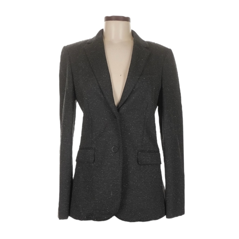 Theory Classic Blazer T Melange Ponte Charcoal Wool Silk Blend Size 6 NWT $535